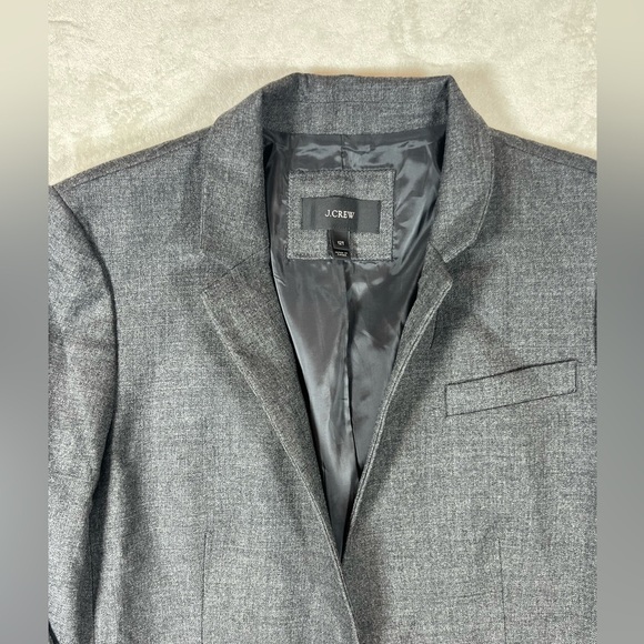 Never Worn J. Crew 12T Gray Blazer Sport Coat 1 Button Wool Blend Chic Jacket - Picture 4 of 14